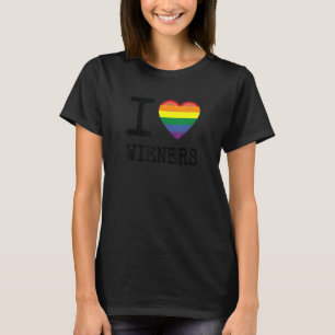 Ich liebe Würstchen ein Regenbogen Stolz LGBTQ Sch T-Shirt