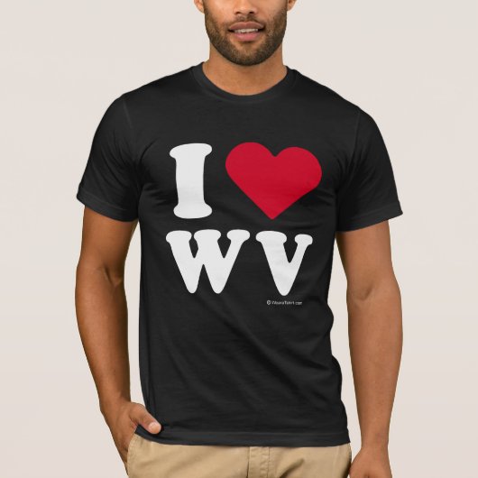 "ICH LIEBE WV" "ICH LIEBE WEST VIRGINIA " T-Shirt (Vorderseite)