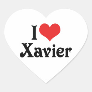 Ich liebe Xavier Herz-Aufkleber