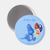Ich Liebe You Blue Dragon Balloons Magnet (Vorderseite/Rückseite)