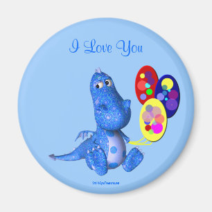 Ich Liebe You Blue Dragon Balloons Magnet