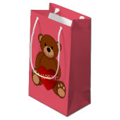 Ich Liebe You Teddy Kleine Geschenktüte (Rückseite Schrägansicht)
