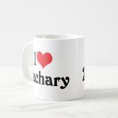 Ich liebe Zachary Kaffeetasse (Vorderseite Links)