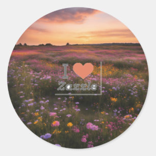 Ich liebe Zazzle Aufkleber