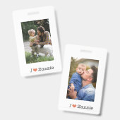 Ich Liebe Zazzle Vatertag Abzeichen Ausweis (Vorder- & Rückseite)