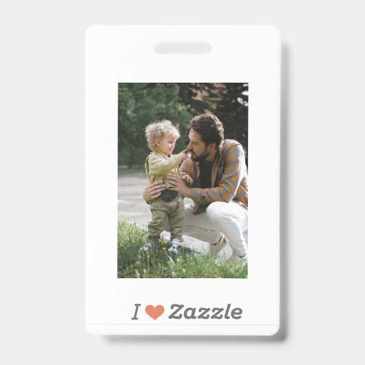Ich Liebe Zazzle Vatertag Abzeichen Ausweis (Vorderseite)