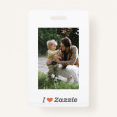 Ich Liebe Zazzle Vatertag Abzeichen Ausweis (Vorderseite)
