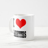 ICH LIEBE ZIGARETTEN KAFFEETASSE (Vorderseite Links)