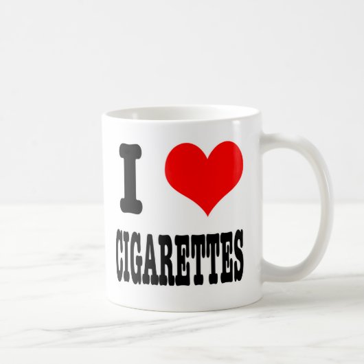 ICH LIEBE ZIGARETTEN KAFFEETASSE (Rechts)