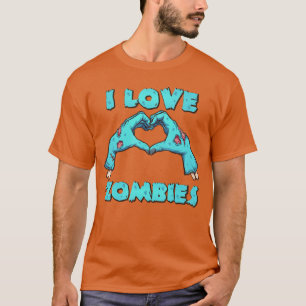 Ich liebe Zombies Halloween Horror Lustiger Zombie T-Shirt