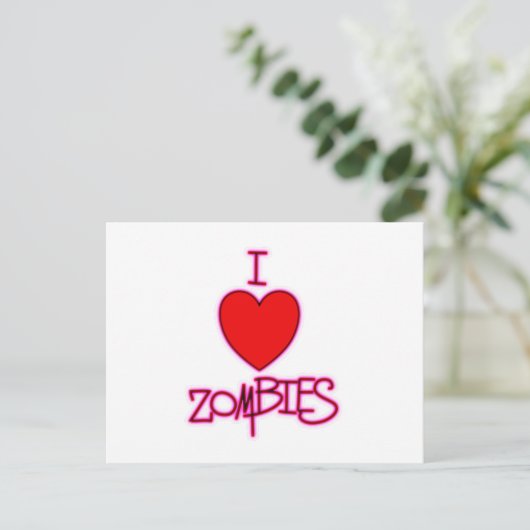Ich Liebe Zombies! Postkarte (Stehend Vorderseite)