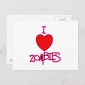 Ich Liebe Zombies! Postkarte (Vorne/Hinten)