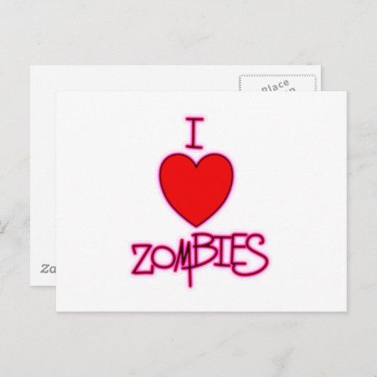 Ich Liebe Zombies! Postkarte (Vorne/Hinten)