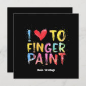 Ich Liebe zu Finger Paint Niedlich & Funny Valenti Einladung (Vorne/Hinten)