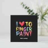 Ich Liebe zu Finger Paint Niedlich & Funny Valenti Einladung (Stehend Vorderseite)