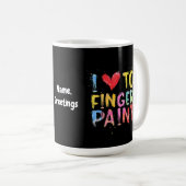 Ich Liebe zu Finger Paint Niedlich & Funny Valenti Kaffeetasse (VorderseiteRechts)