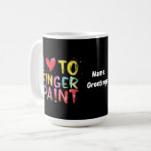 Ich Liebe zu Finger Paint Niedlich & Funny Valenti Kaffeetasse (Vorderseite Links)