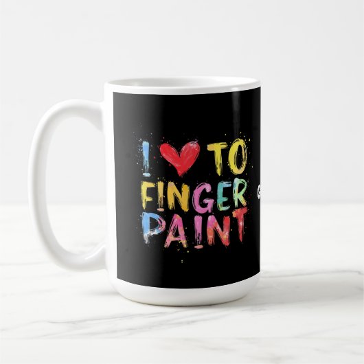 Ich Liebe zu Finger Paint Niedlich & Funny Valenti Kaffeetasse (Links)