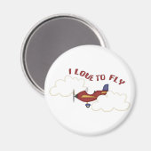 Ich Liebe zu fliegen Magnet (Vorderseite/Rückseite)