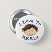Ich Liebe zu lesen Junge Button (Vorne & Hinten)