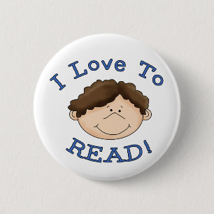 Ich Liebe zu lesen Junge Button
