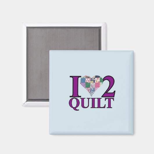 Ich Liebe zu Quilt - Magnet (Vorderseite/Rückseite)