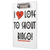 Ich Liebe zu Shout Bingo Klemmbrett (Links)