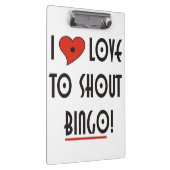 Ich Liebe zu Shout Bingo Klemmbrett (Rechts)