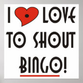 Ich Liebe zu Shout Bingo Poster (Vorne)