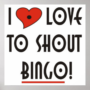 Ich Liebe zu Shout Bingo Poster