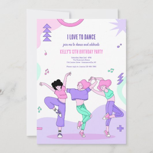 Ich Liebe zu tanzen Einladung (Vorderseite)