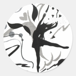 Ich Liebe zu tanzen Runder Aufkleber