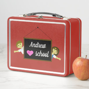 Ich Liebe zurück zur Schule Metall Brotdose