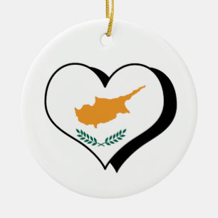 Ich liebe Zypern-Ornament Keramikornament