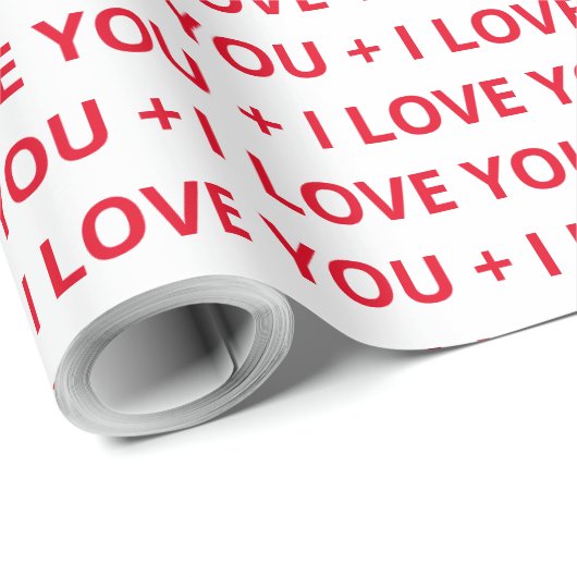 Ich LIEBEN EUCH Roter Text Geschenkpapier (Rolleneckpunkt)