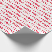 Ich LIEBEN EUCH Roter Text Geschenkpapier (Ecke)