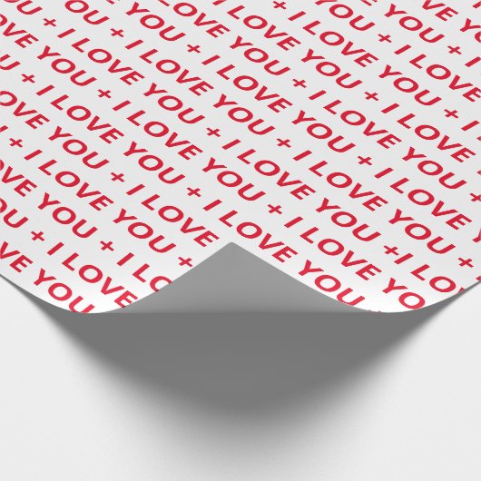 Ich LIEBEN EUCH Roter Text Geschenkpapier (Ecke)