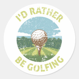 Ich lieber Golfspielen Runder Aufkleber