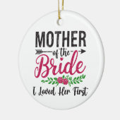 Ich liebte ihre erste Mutter der Blume des Brautga Keramik Ornament (Links)