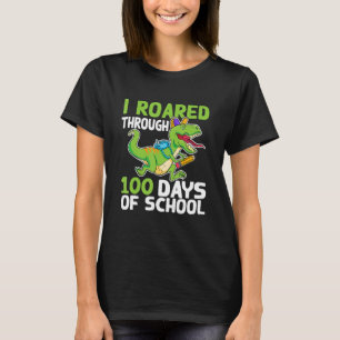 Ich lief 100 Tage lang durch die Schule Dinosaurie T-Shirt