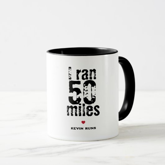 Ich lief 50 Meilen Ultramarathon Funny Running Tasse (VorderseiteRechts)