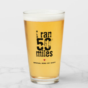 Ich lief 50 Meilen Ultramarathon Race Funny Runnin Glas