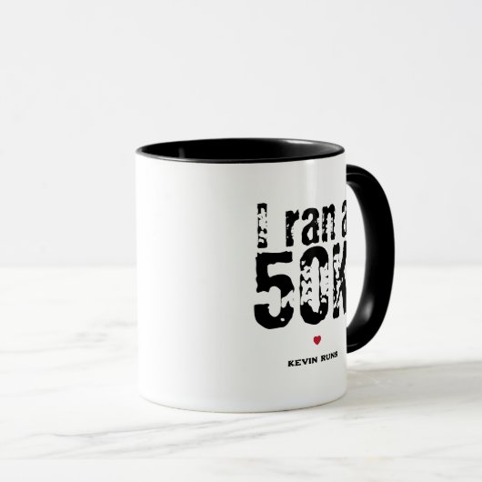 Ich lief ein 50K Ultramarathon Funny Running Tasse (VorderseiteRechts)