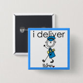 Ich Liefere Briefträger Button (Vorne & Hinten)