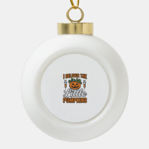 Ich liefere die kleinen Kürbisse Halloween Kranken Keramik Kugel-Ornament