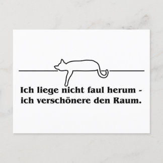 Ich liege nicht faul herum Katzen Humor Spruch Postkarte