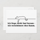Ich liege nicht faul herum Katzen Humor Spruch  Postkarte (Vorne/Hinten)