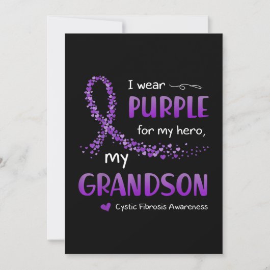 Ich Lila Grandson Cystic Fibrosis Awareness Einladung (Vorderseite)