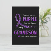 Ich Lila Grandson Cystic Fibrosis Awareness Einladung (Stehend Vorderseite)
