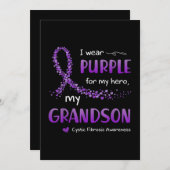Ich Lila Grandson Cystic Fibrosis Awareness Einladung (Vorne/Hinten)